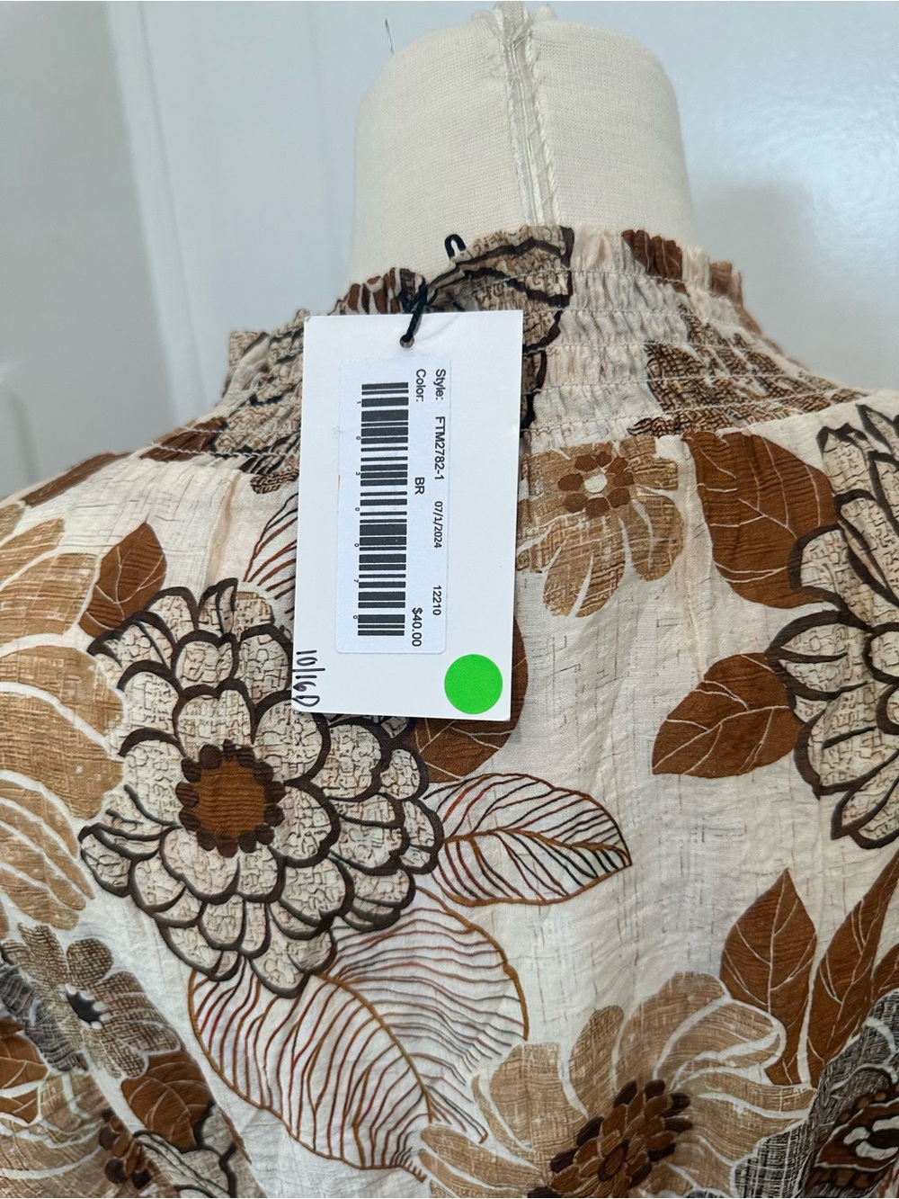 THML Cream and Brown Floral Midi Dress - Picture 6 of 8